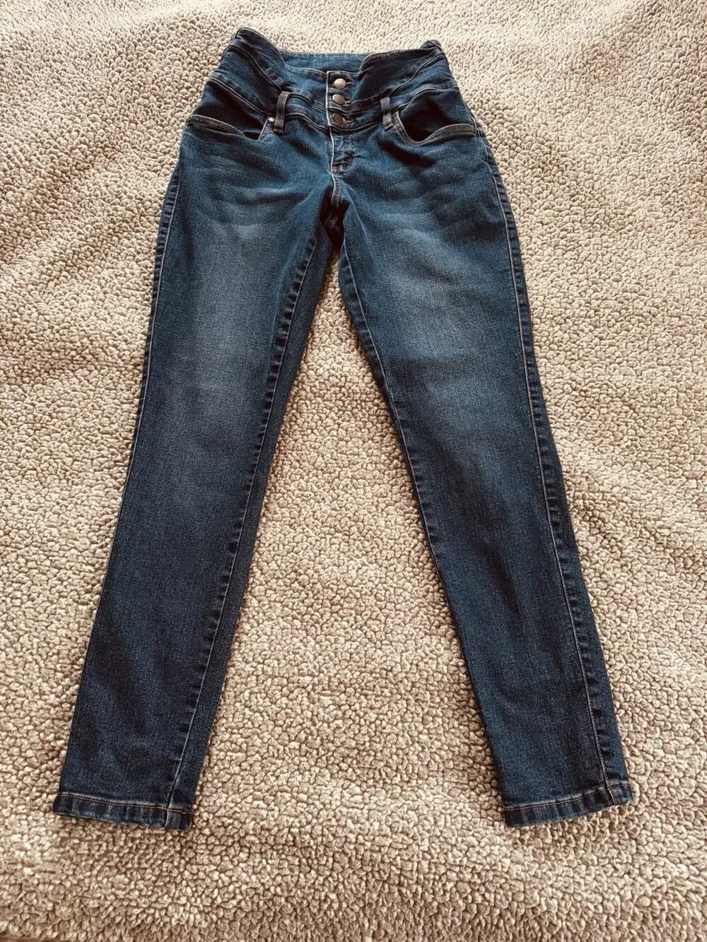 Venus High Waist Double Button Zip Skinny Leg Stretch Jeans Women’s Sz 6